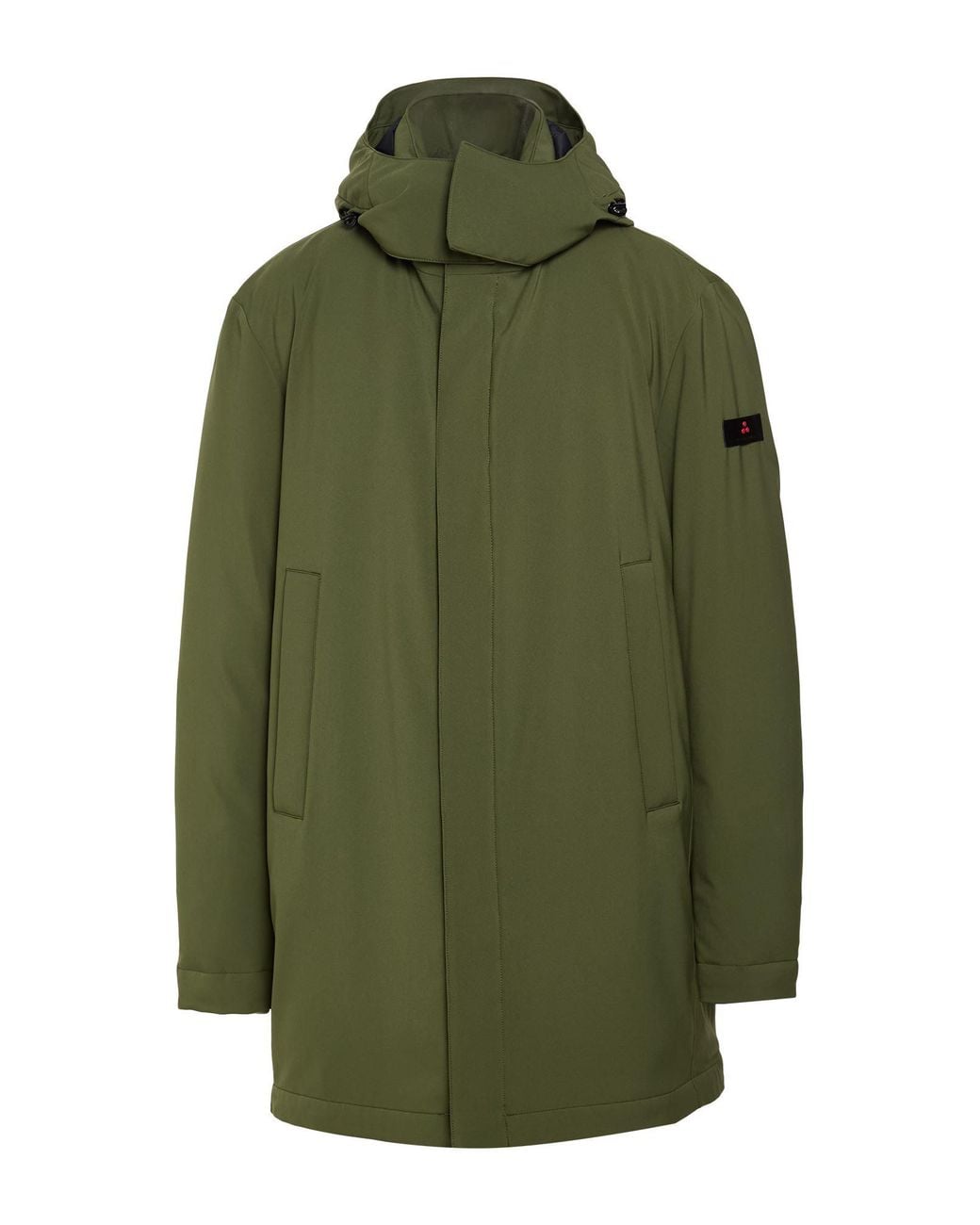 Peuterey Green Military Coat Polyester, Elastane for men