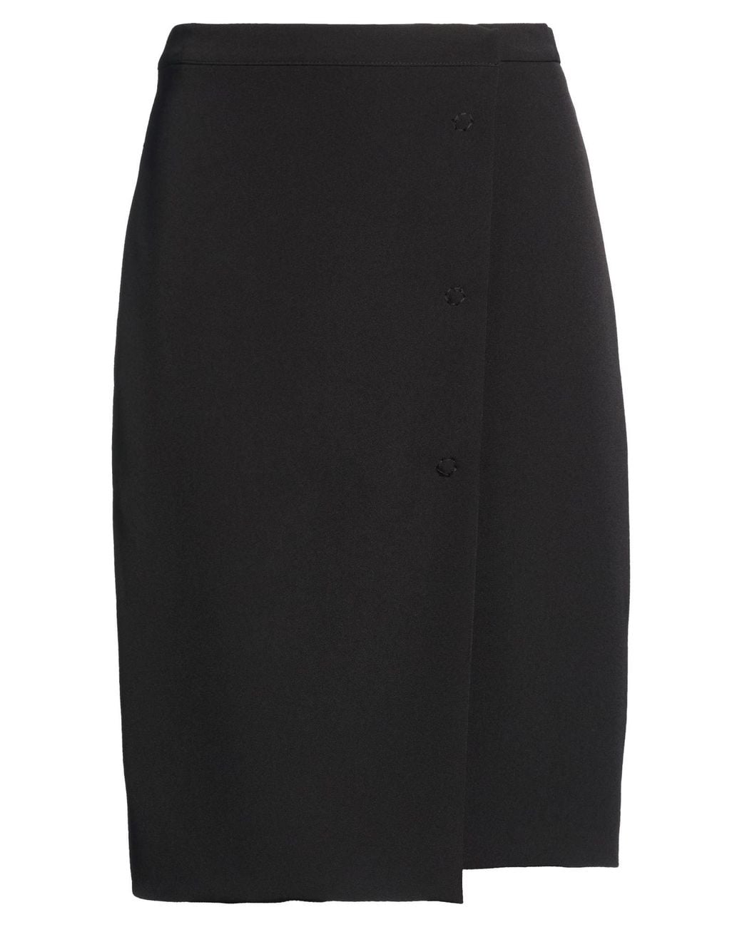 Compagnia Italiana Black Midi Skirt Polyester, Elastane