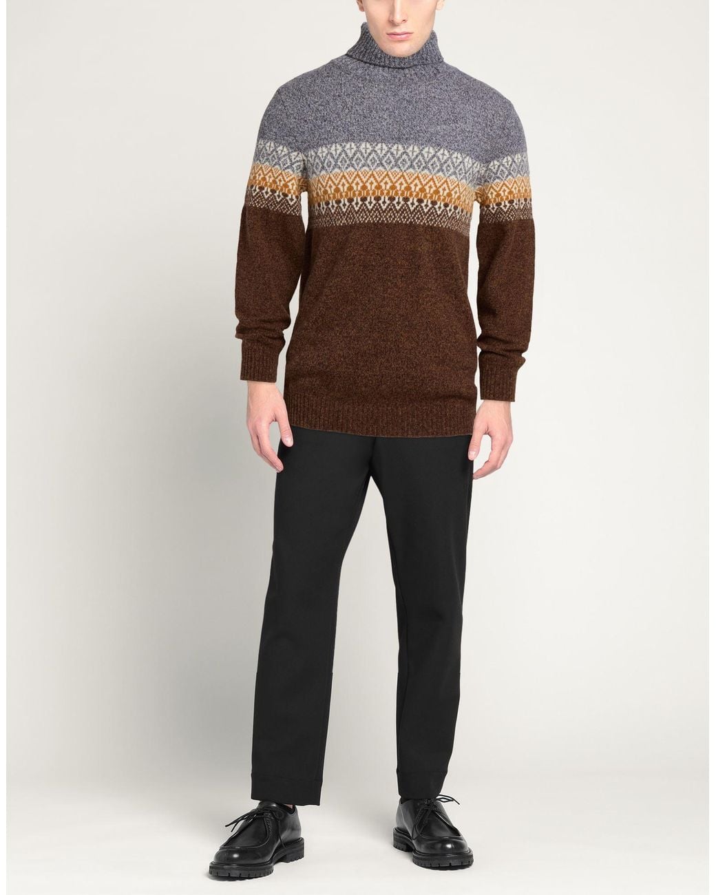 Irish Crone Brown Turtlenecks for men