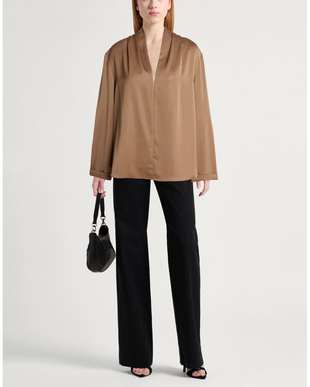 Hanita Brown Top Polyester, Viscose, Elastane