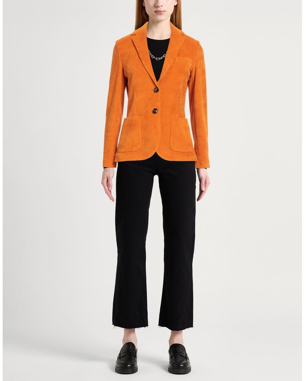 Circolo 1901 Orange Blazer Cotton, Polyester