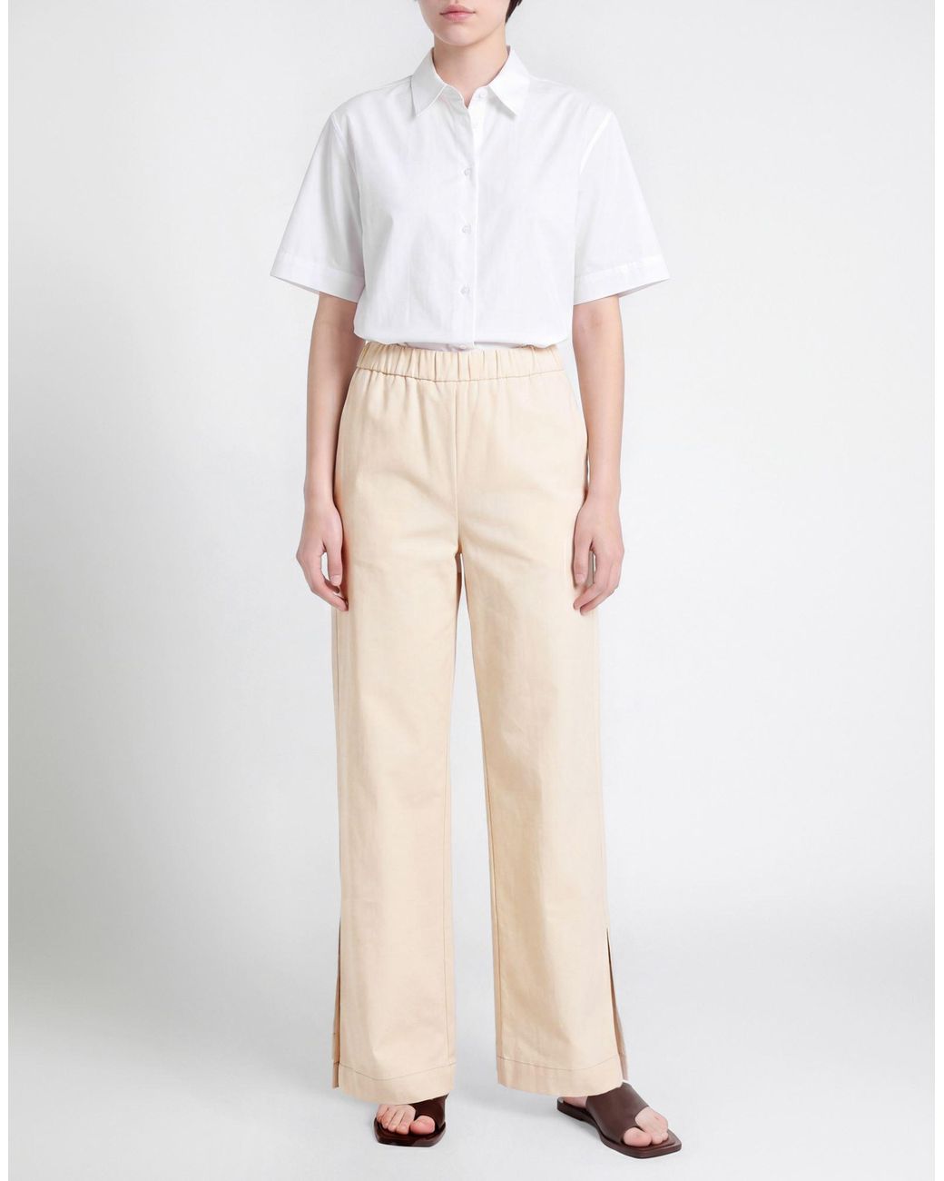 Hevò Natural Cream Pants Cotton, Polyamide, Elastane
