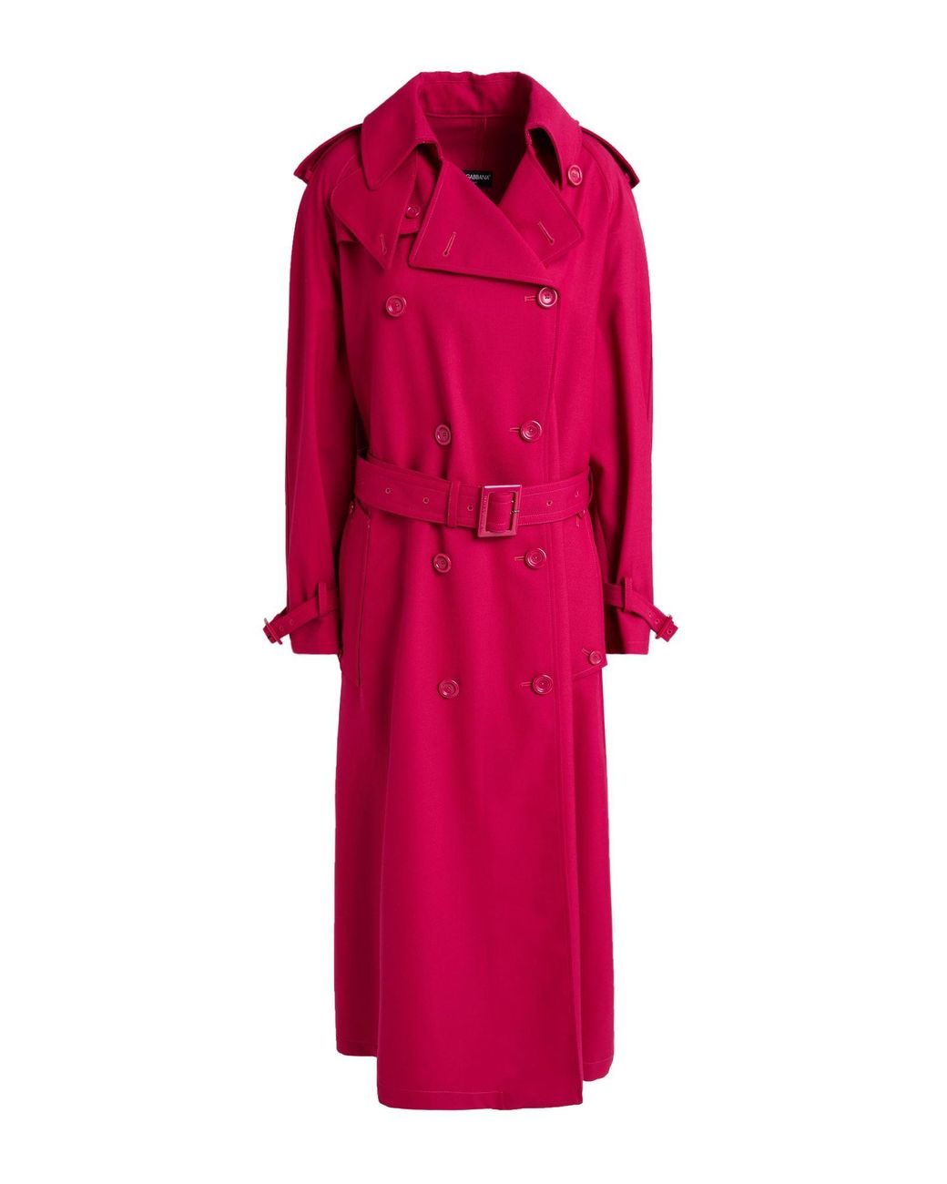 Dolce & Gabbana Pink Overcoat & Trench Coat Polyester, Virgin Wool
