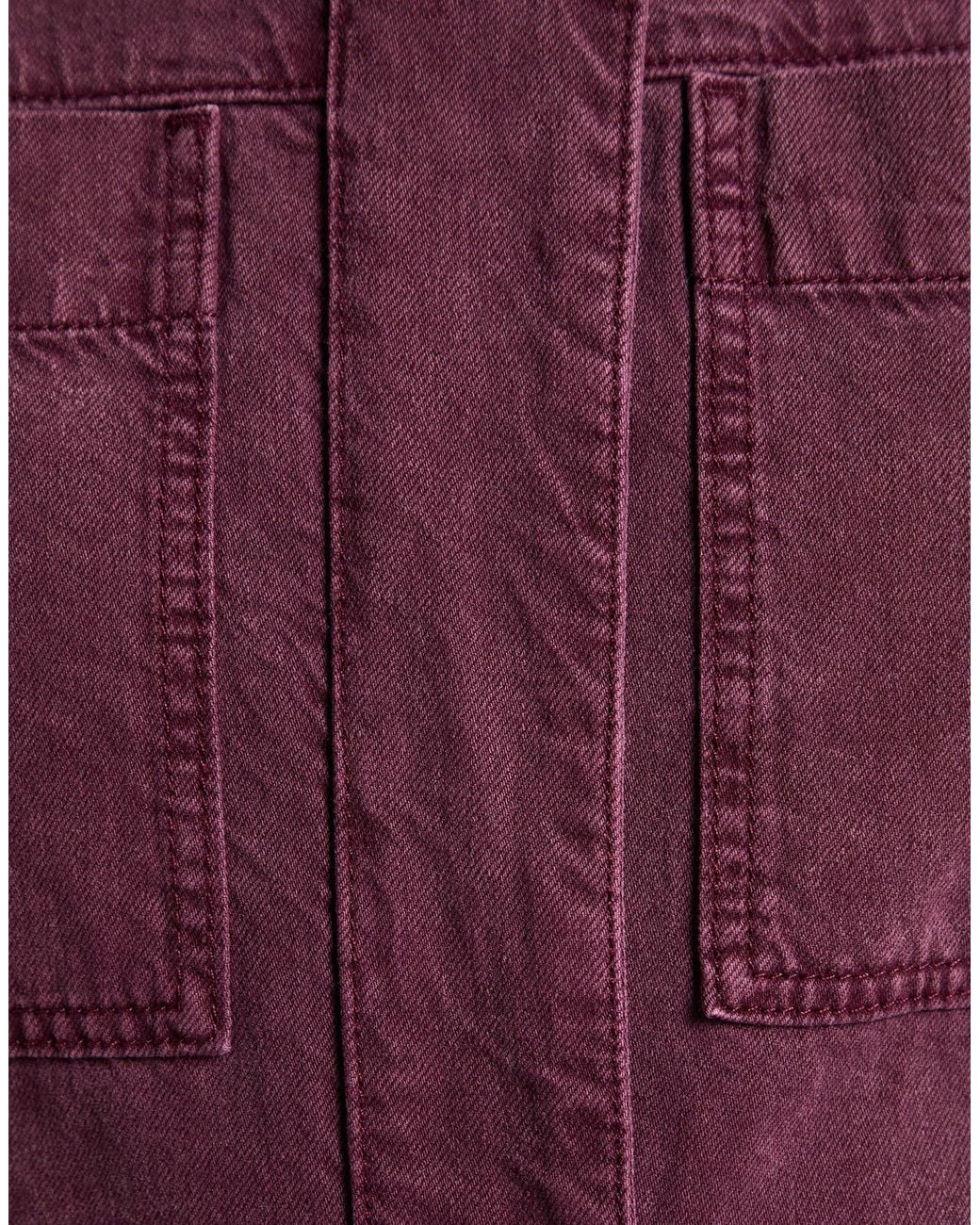 Ba&sh Purple Plum Jumpsuit Cotton, Linen