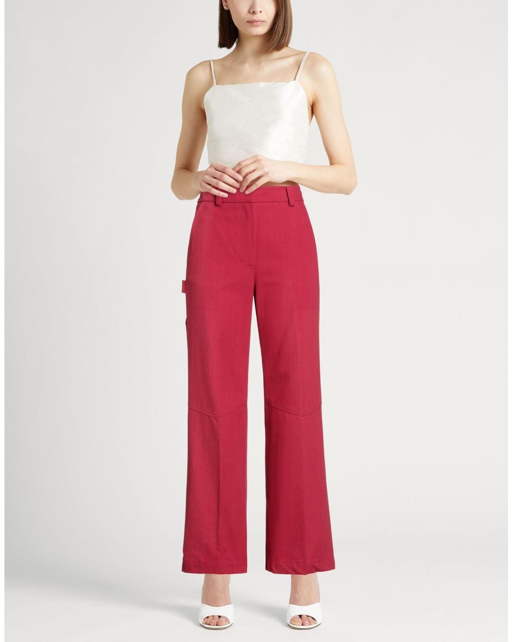 Erika Cavallini Semi Couture Red Pants Cotton