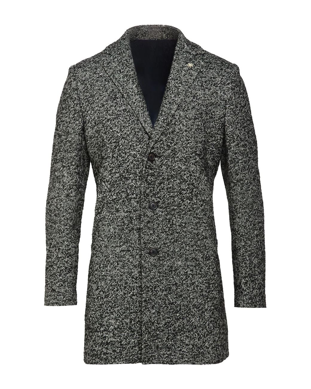 Manuel Ritz Gray Coat Wool, Polyamide, Acrylic, Polyester for men