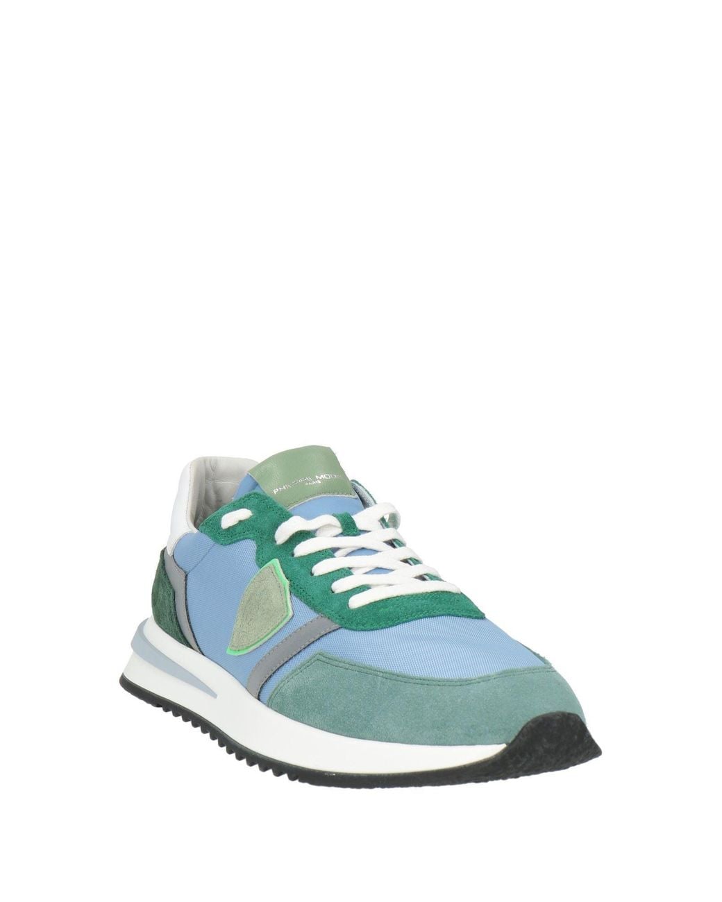 Philippe Model Green Sneakers Leather, Textile Fibers for men