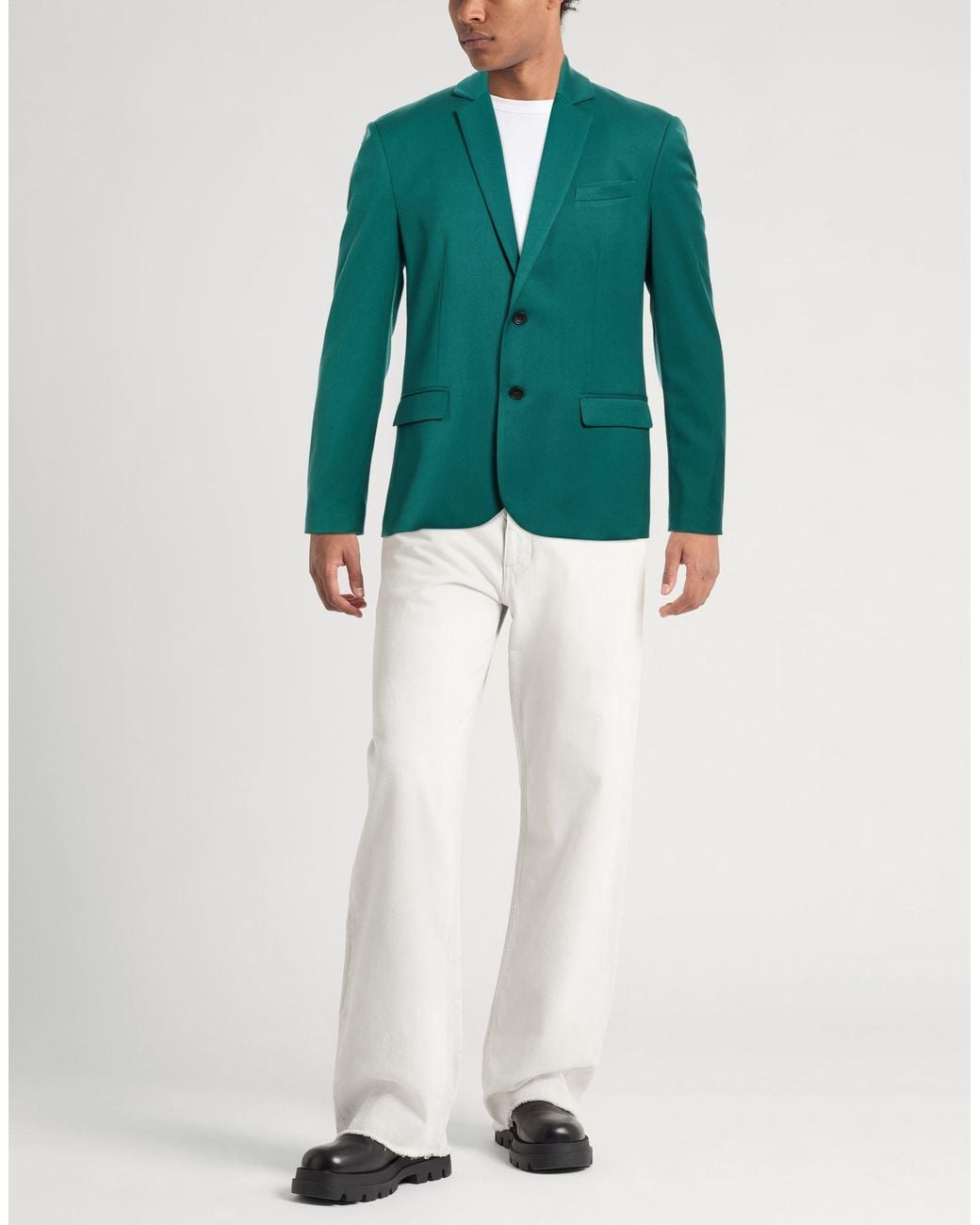 Imperial Green Blazer Polyester, Viscose, Elastane for men