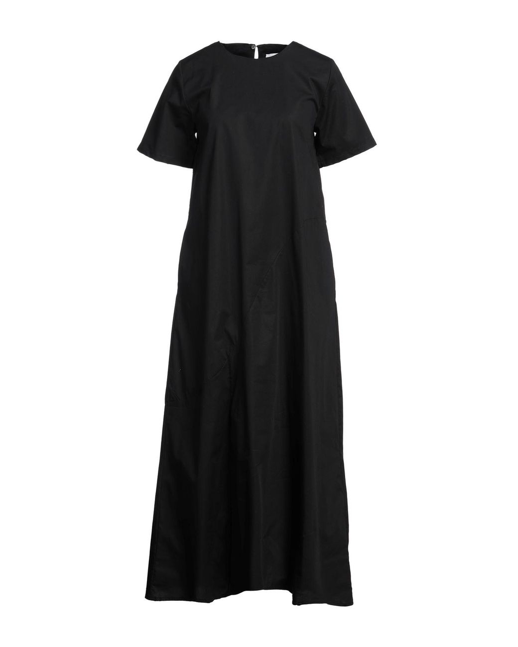 Alpha Studio Black Maxi Dress Cotton, Elastane