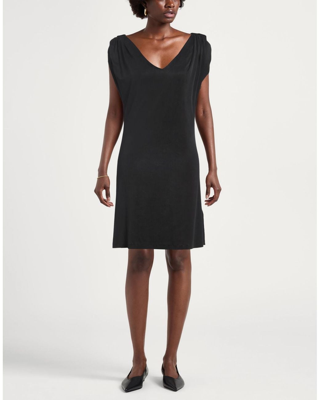 Rrd Black Charcoal Mini Dress Cupro, Elastane