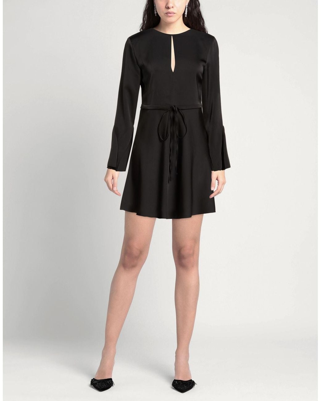 Soallure Black Mini Dress Polyester