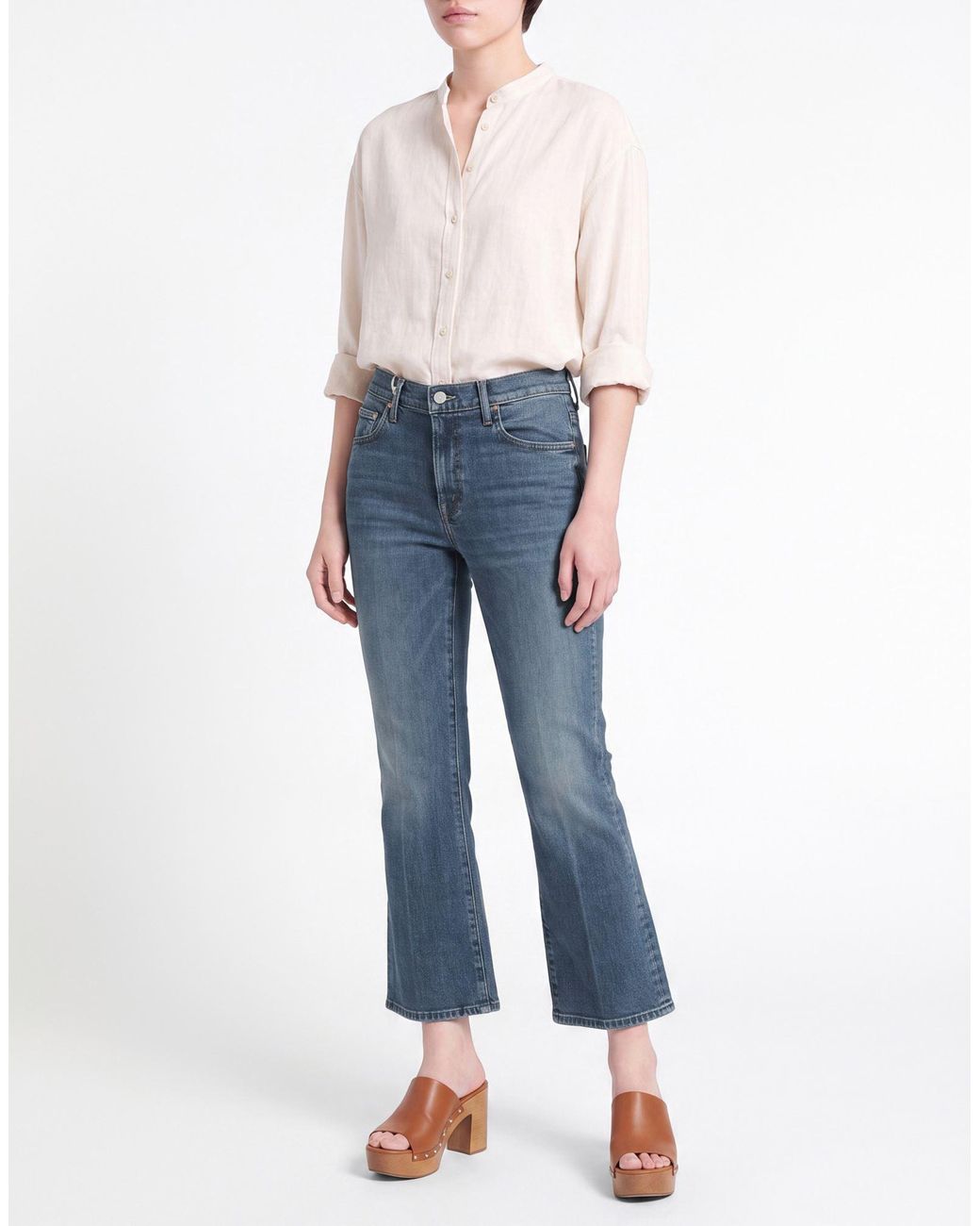 Mother Blue Jeans Cotton, Elastane