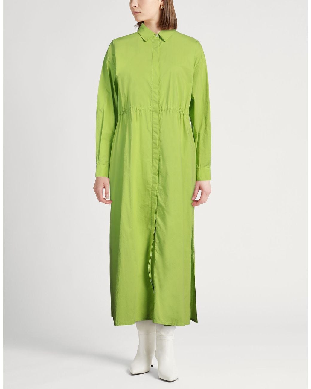 Roberto Collina Green Lime Maxi Dress Cotton
