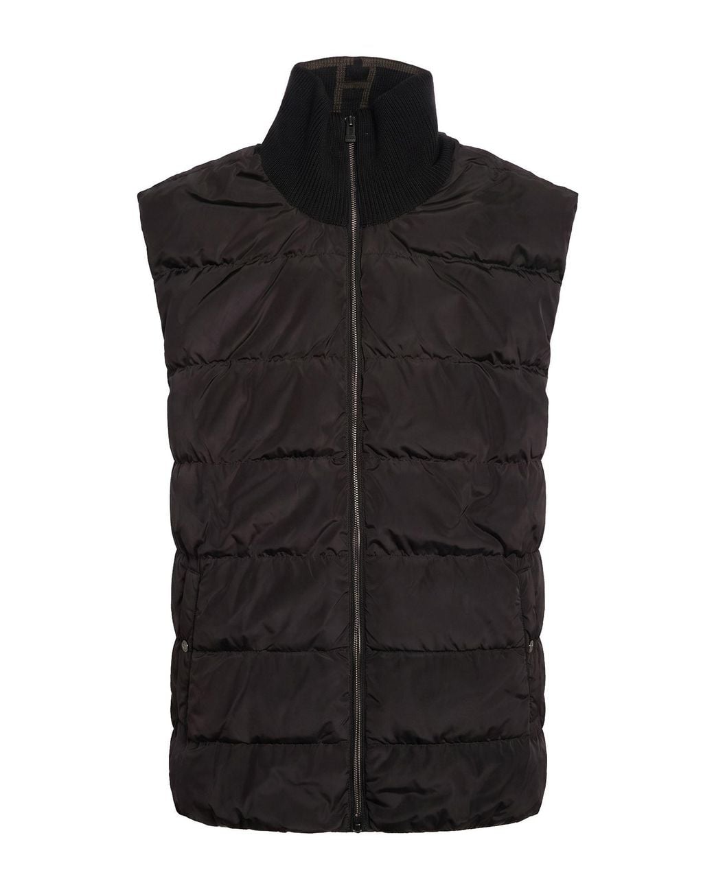 Herno Black Vest Virgin Wool, Polyester for men