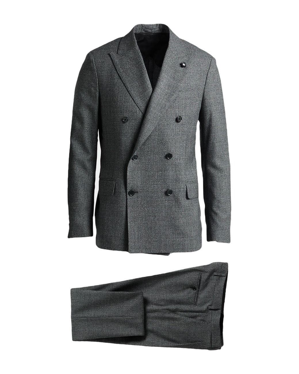 Lardini Gray Suit Wool, Elastane for men