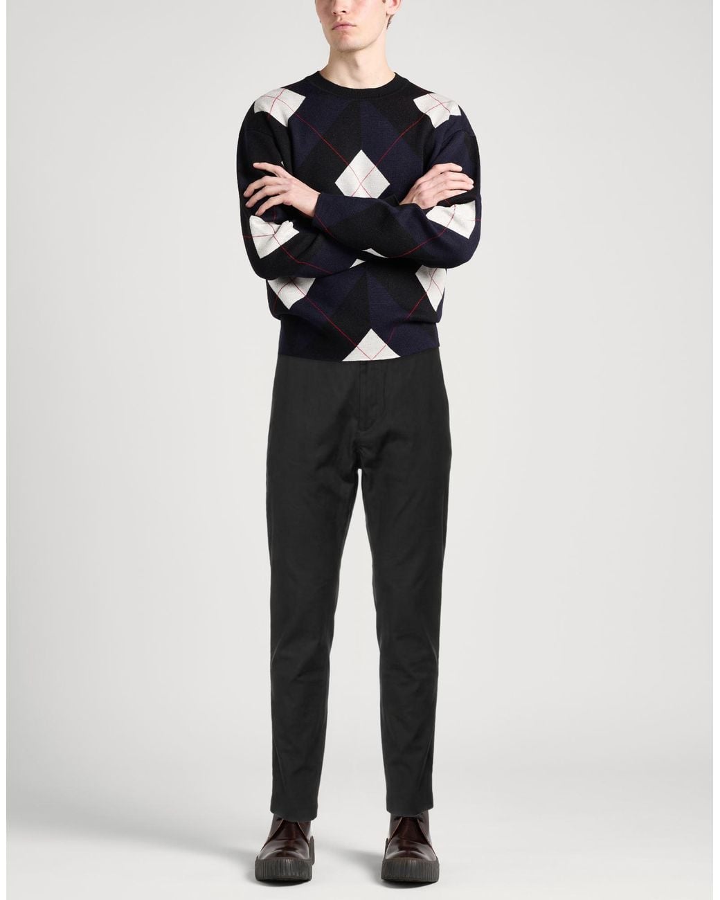 White Sand Black Pants Polyester, Viscose, Elastane for men
