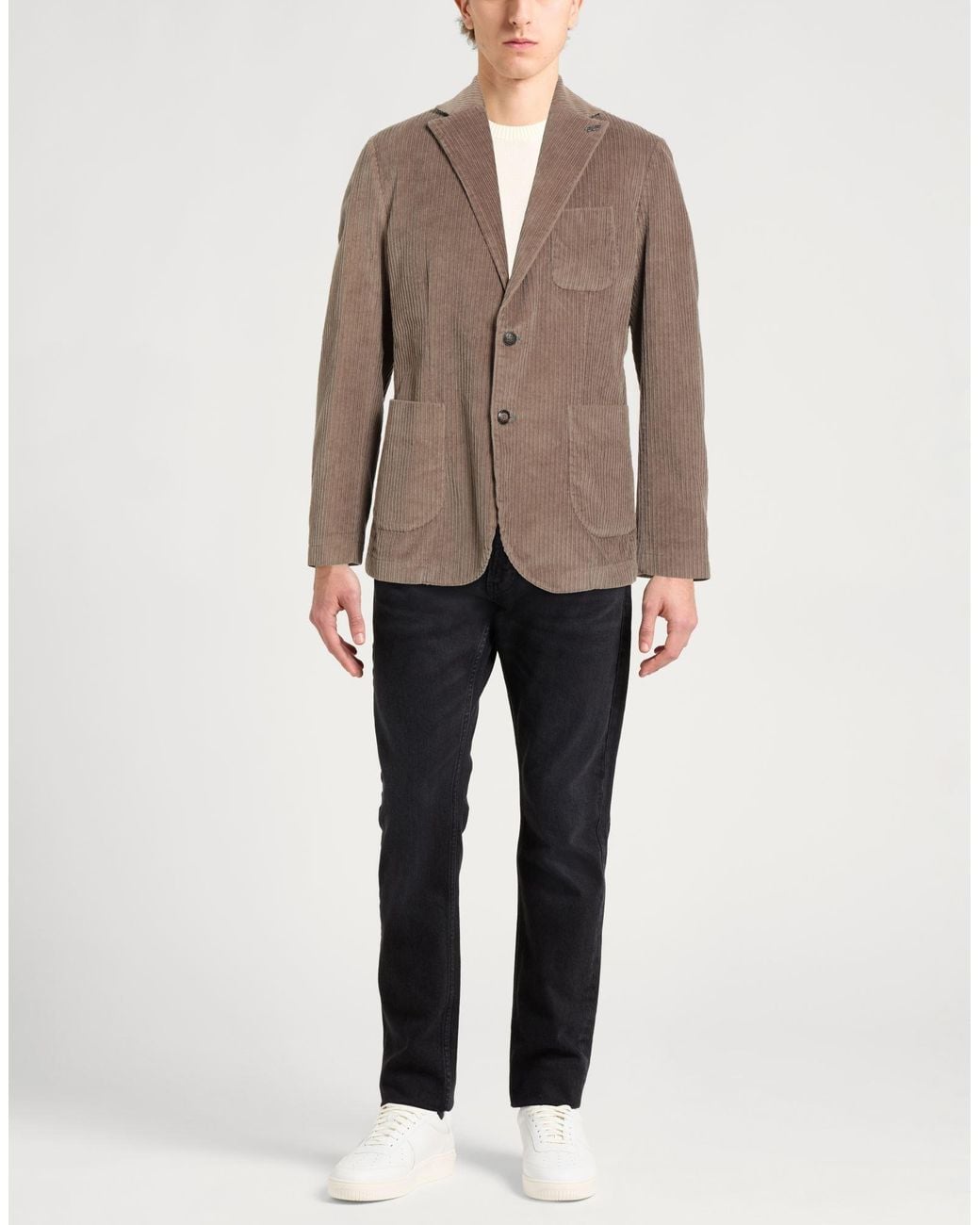 Bob Brown Khaki Blazer Cotton, Elastane for men