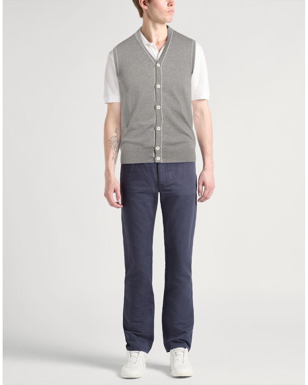 Roda Gray Cardigan Cotton for men