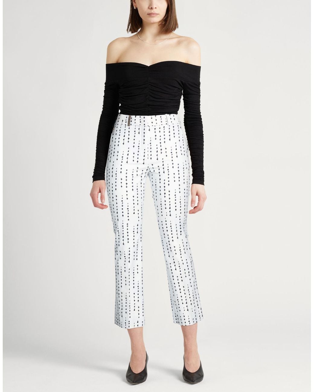 Peserico White Pants Cotton, Elastane