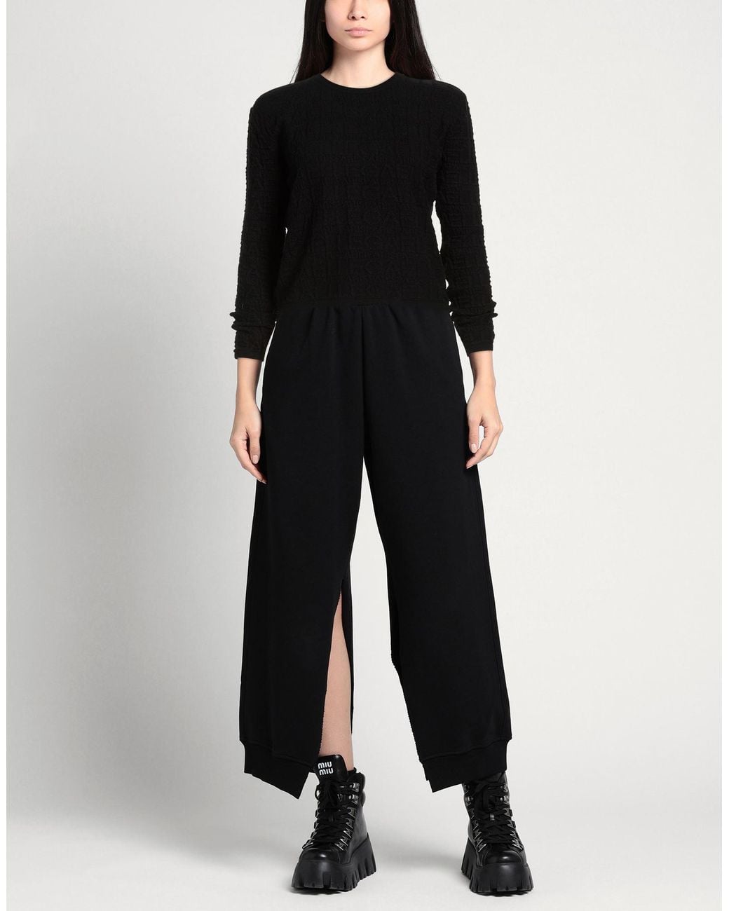 Gaelle Paris Black Sweater Viscose, Polyester, Polyamide, Elastane