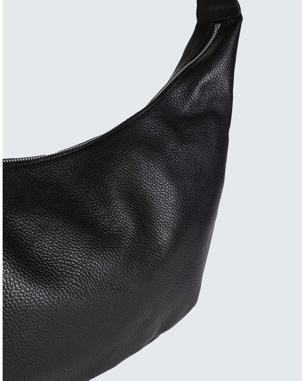 Curved Leather Bag - Black - ARKET