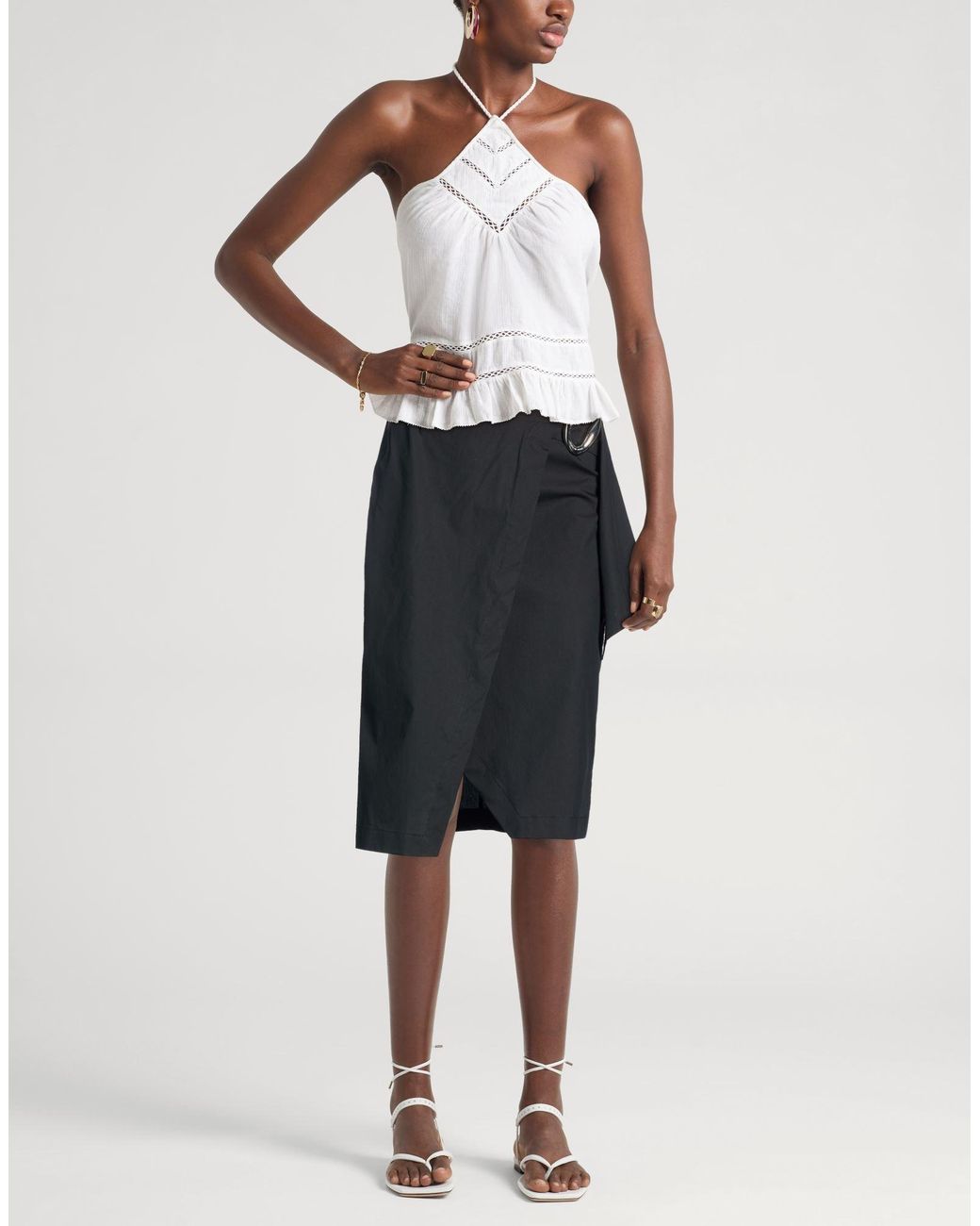 Patrizia Pepe Black Midi Skirts