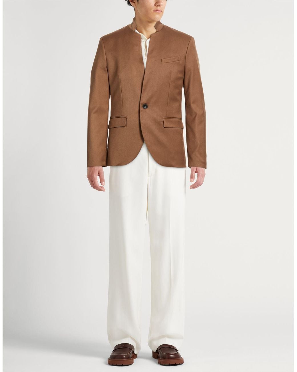 Imperial Brown Blazer Polyester, Viscose, Elastane for men
