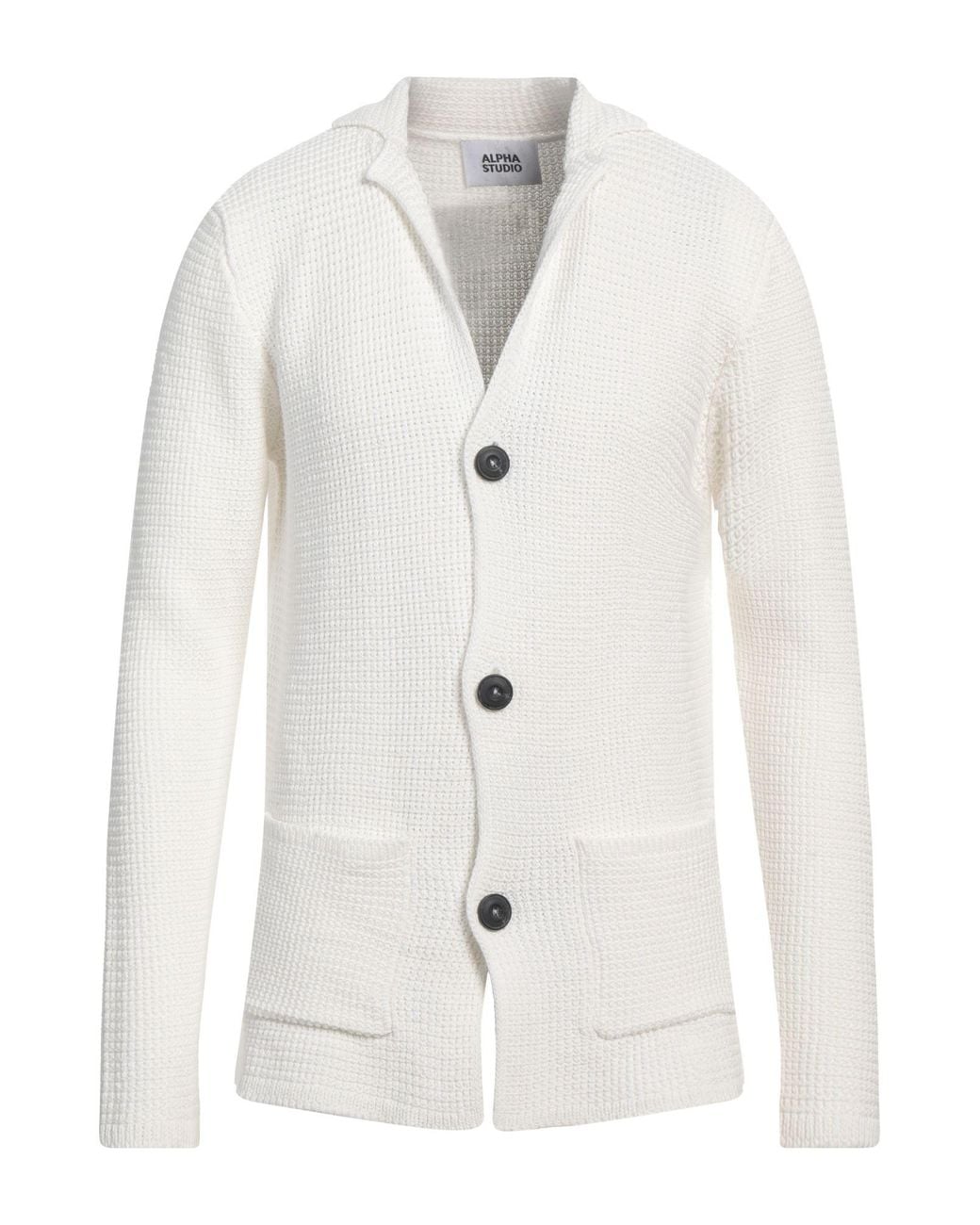 Cardigan di Alpha Studio in White da Uomo
