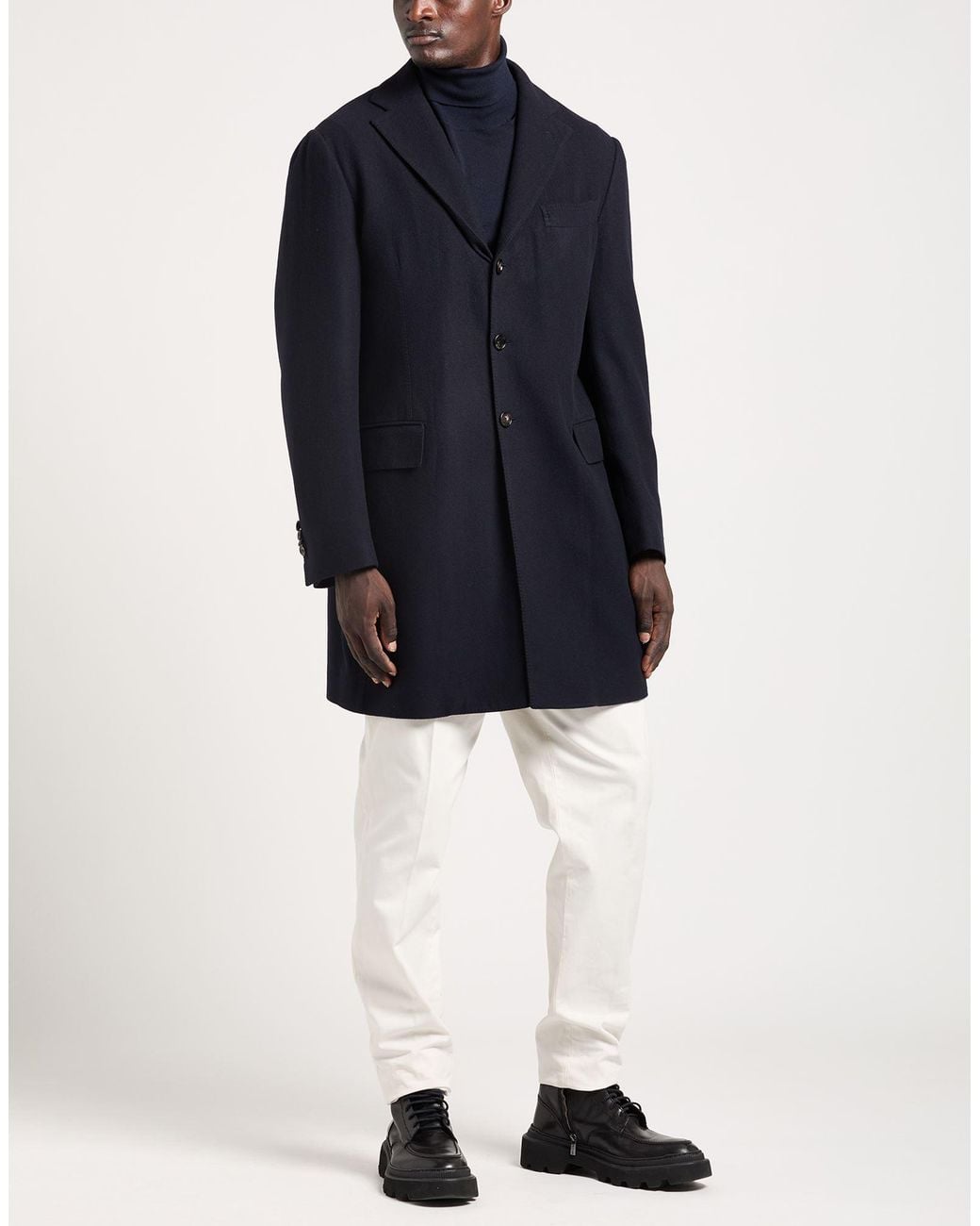 Luigi Borrelli Napoli Blue Coat Wool for men