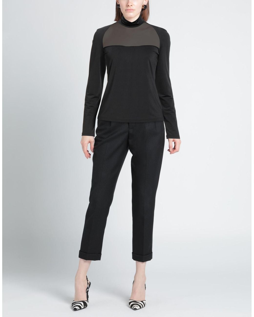 SIMONA CORSELLINI Black Top Polyester, Elastane, Polyamide