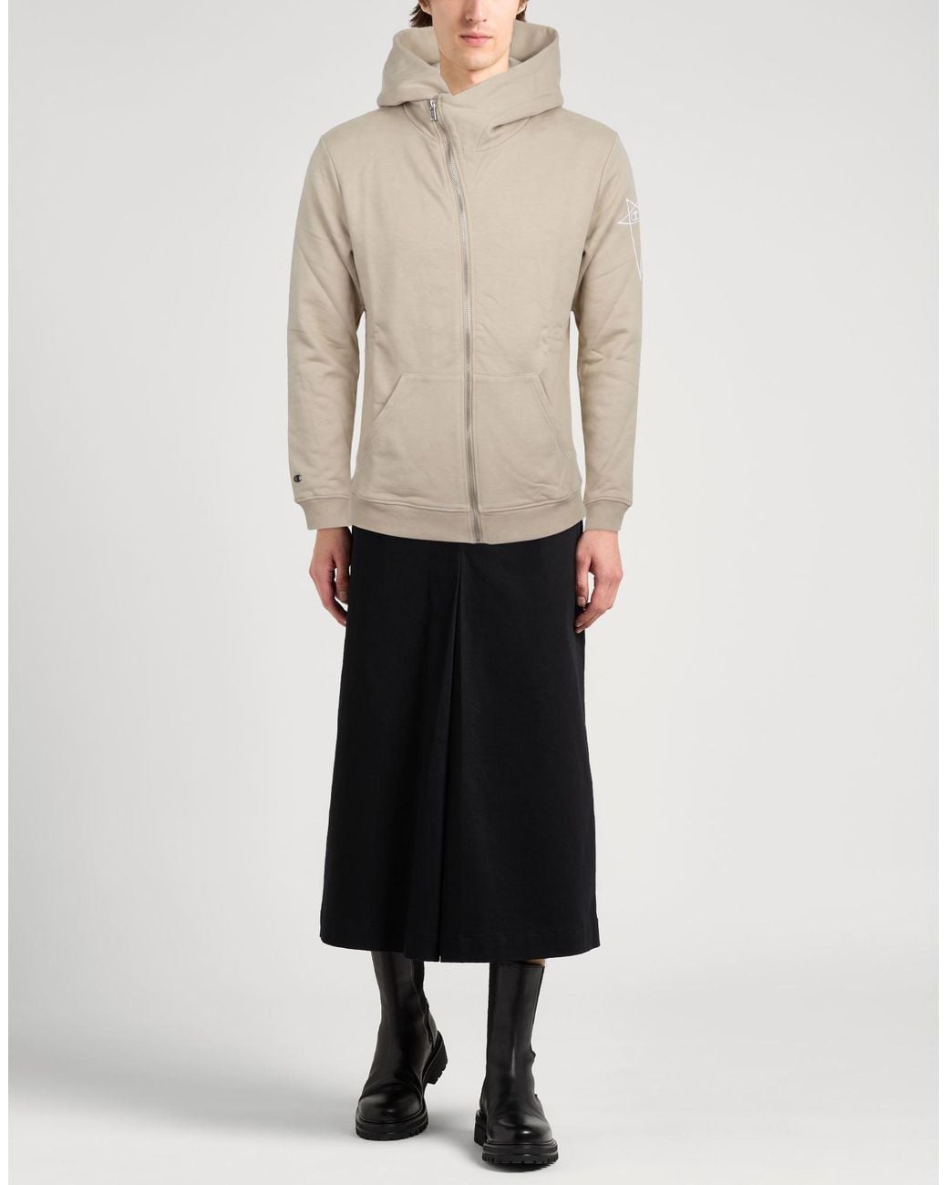 Rick Owens X Champion Natural Light Sweatshirt Cotton for men