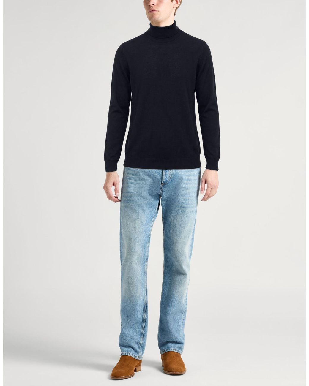 Emporio Armani Blue Midnight Turtleneck Virgin Wool for men