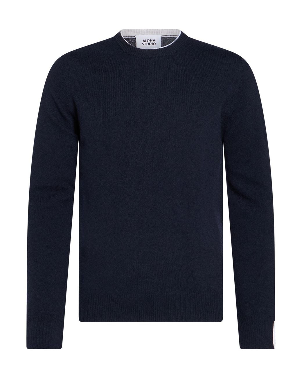 Alpha Studio Blue Midnight Sweater Geelong Wool for men