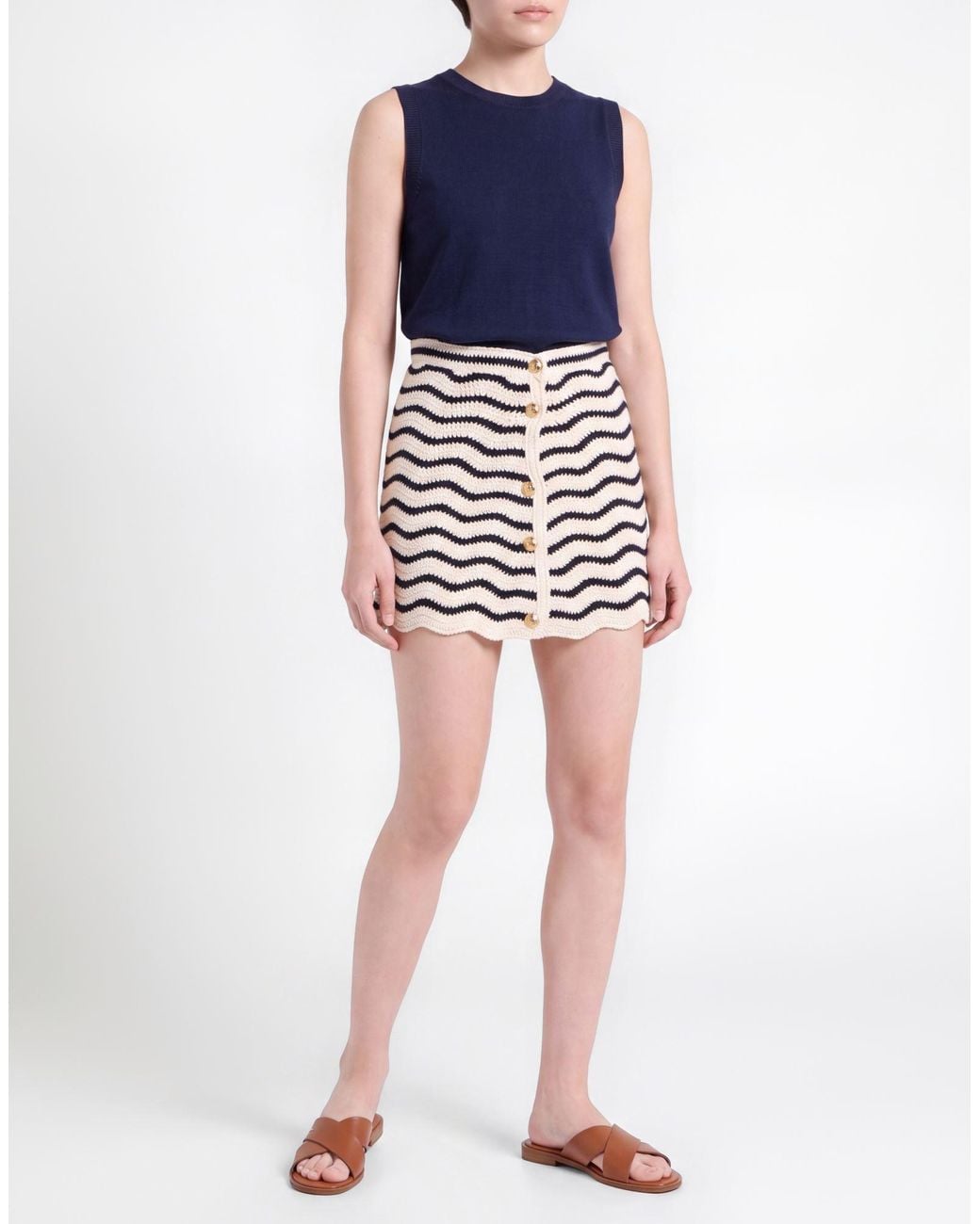 Céline White Mini Skirt Cotton