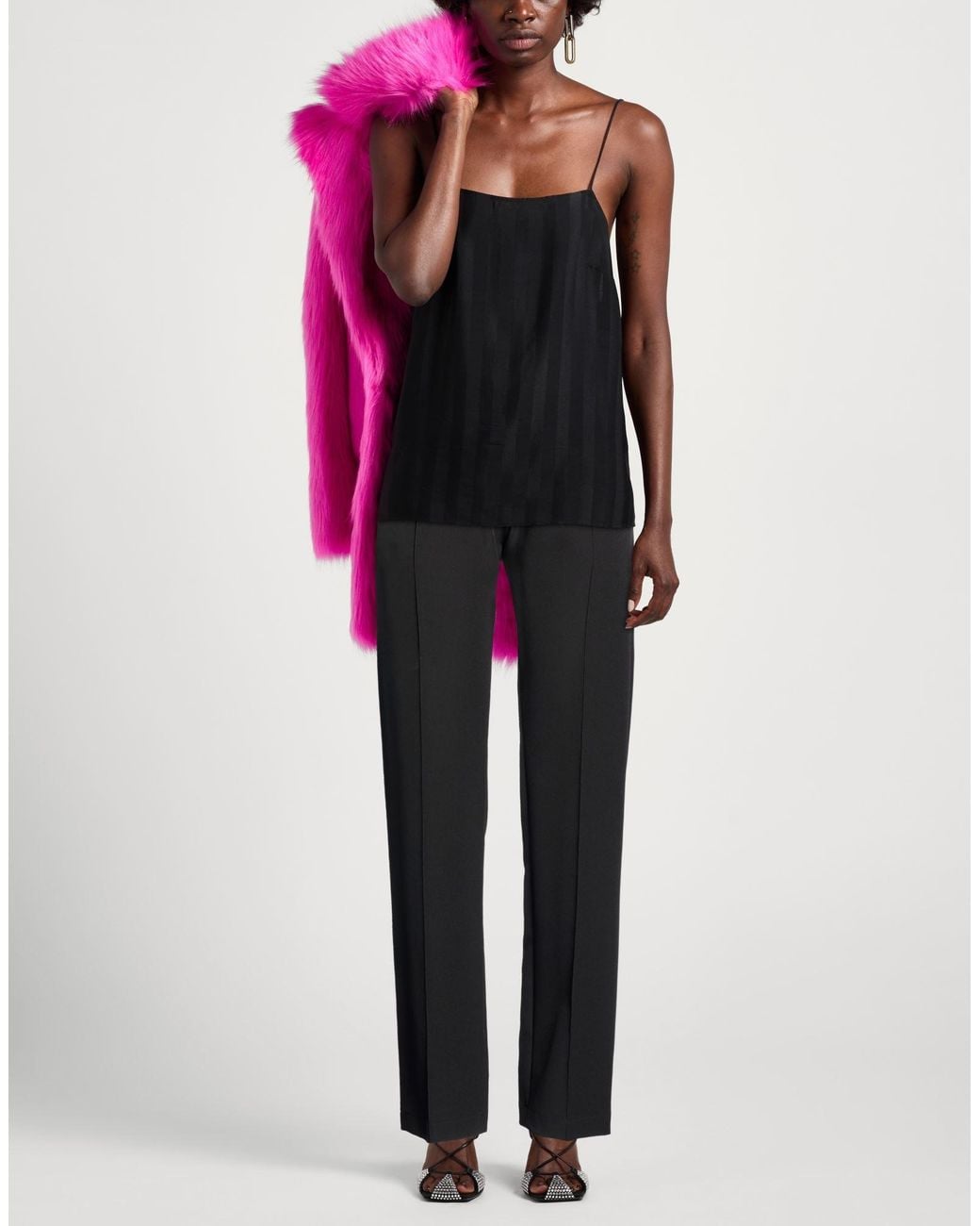 Gaelle Paris Black Pants Polyester, Elastane