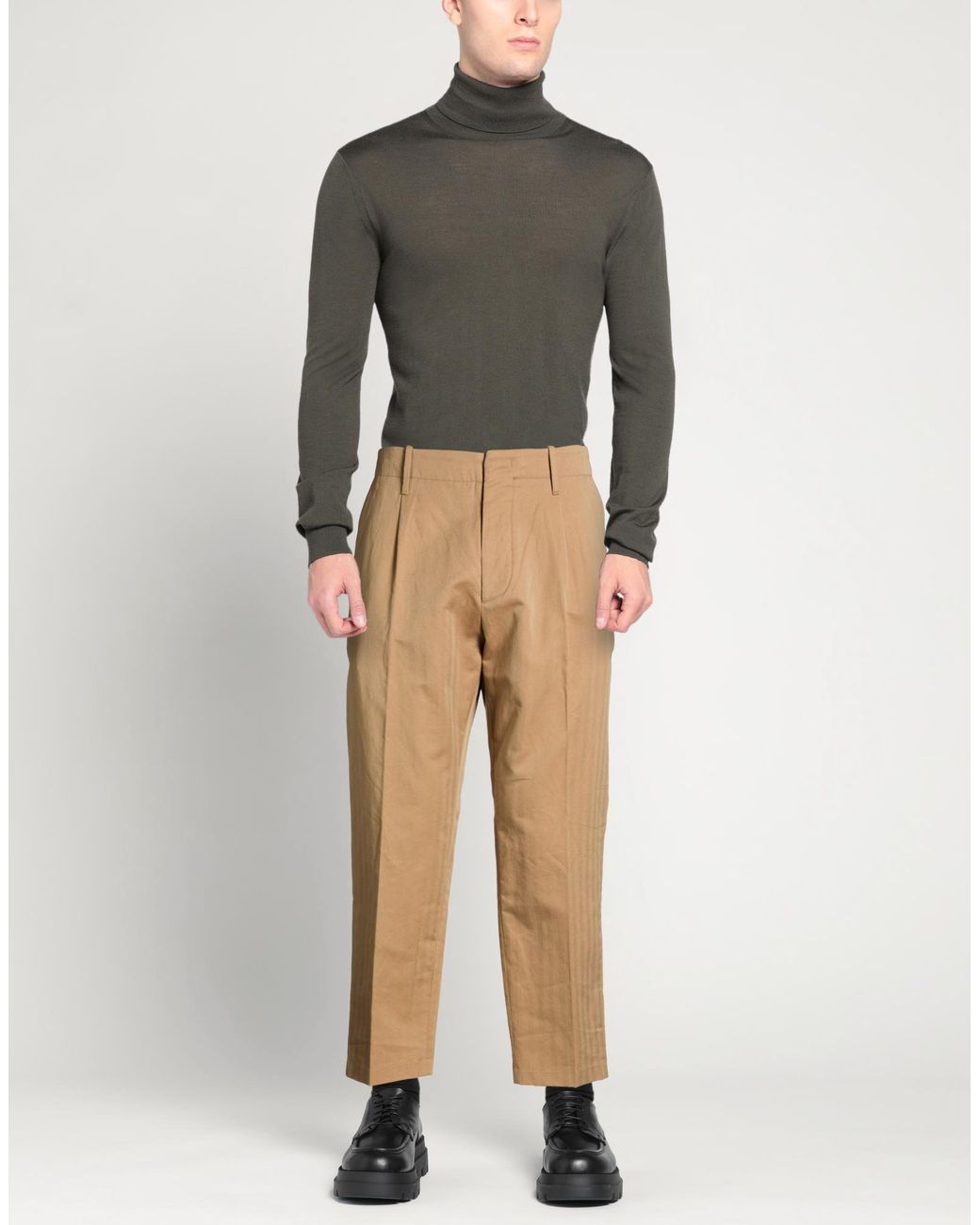 hindustrie Natural Sand Pants Cotton, Linen for men