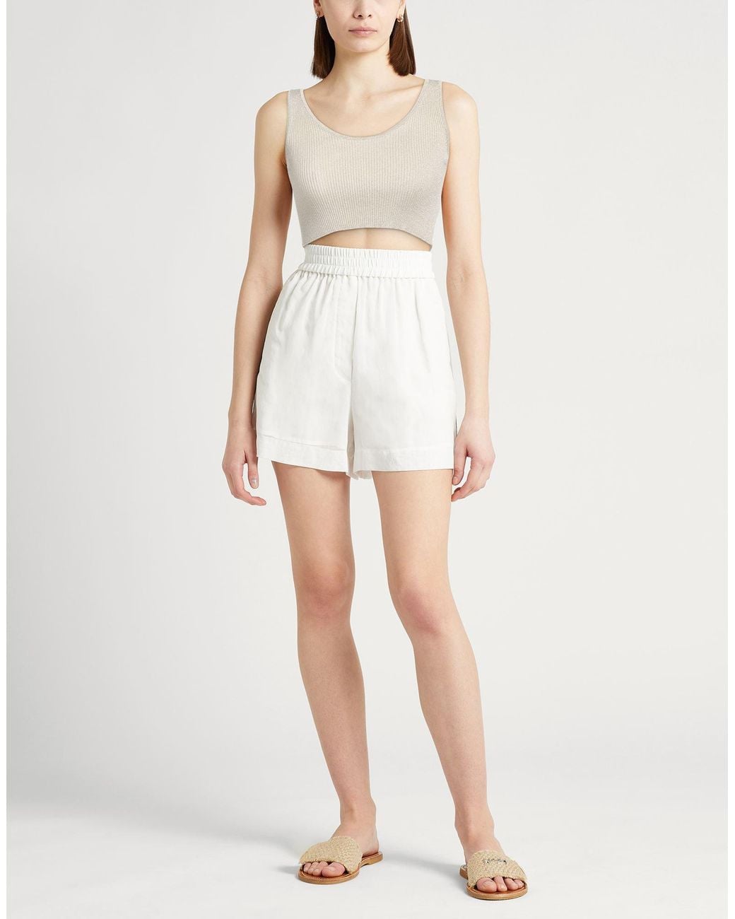 Roberto Collina White Top Viscose, Metallic Polyester