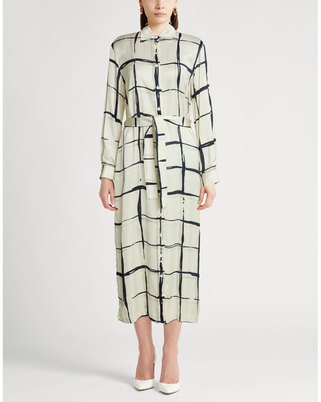 Peserico White Ivory Maxi Dress Viscose