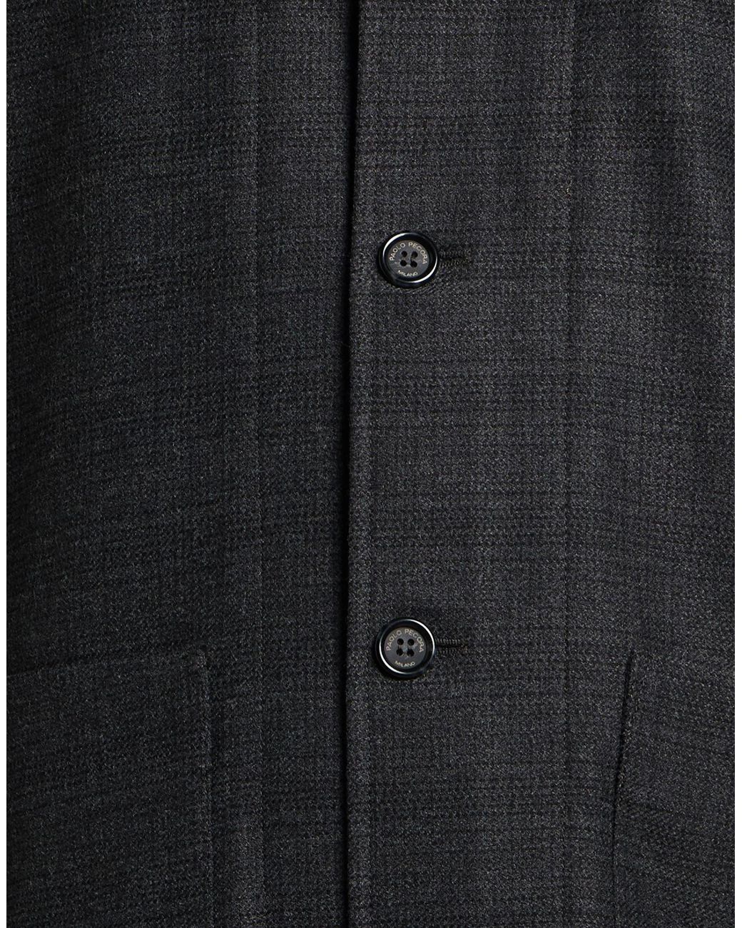 Paolo Pecora Black Jacket Polyester, Viscose, Wool, Elastane for men