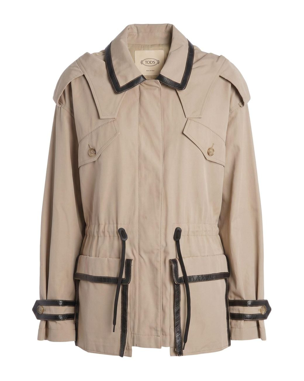 Tod's Natural Jacket Polyester, Cotton