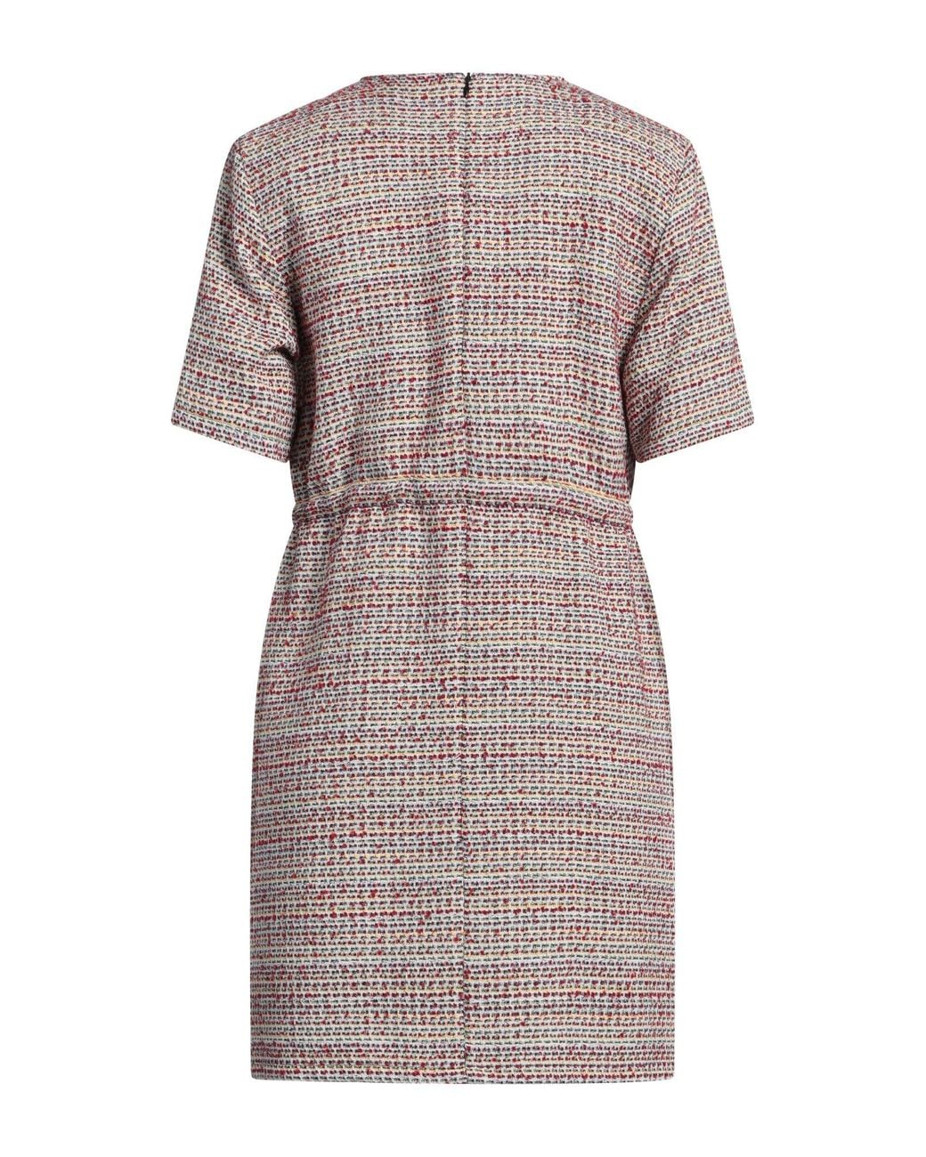 Karl Lagerfeld Red Burgundy Mini Dress Polyester, Acrylic, Cotton, Viscose