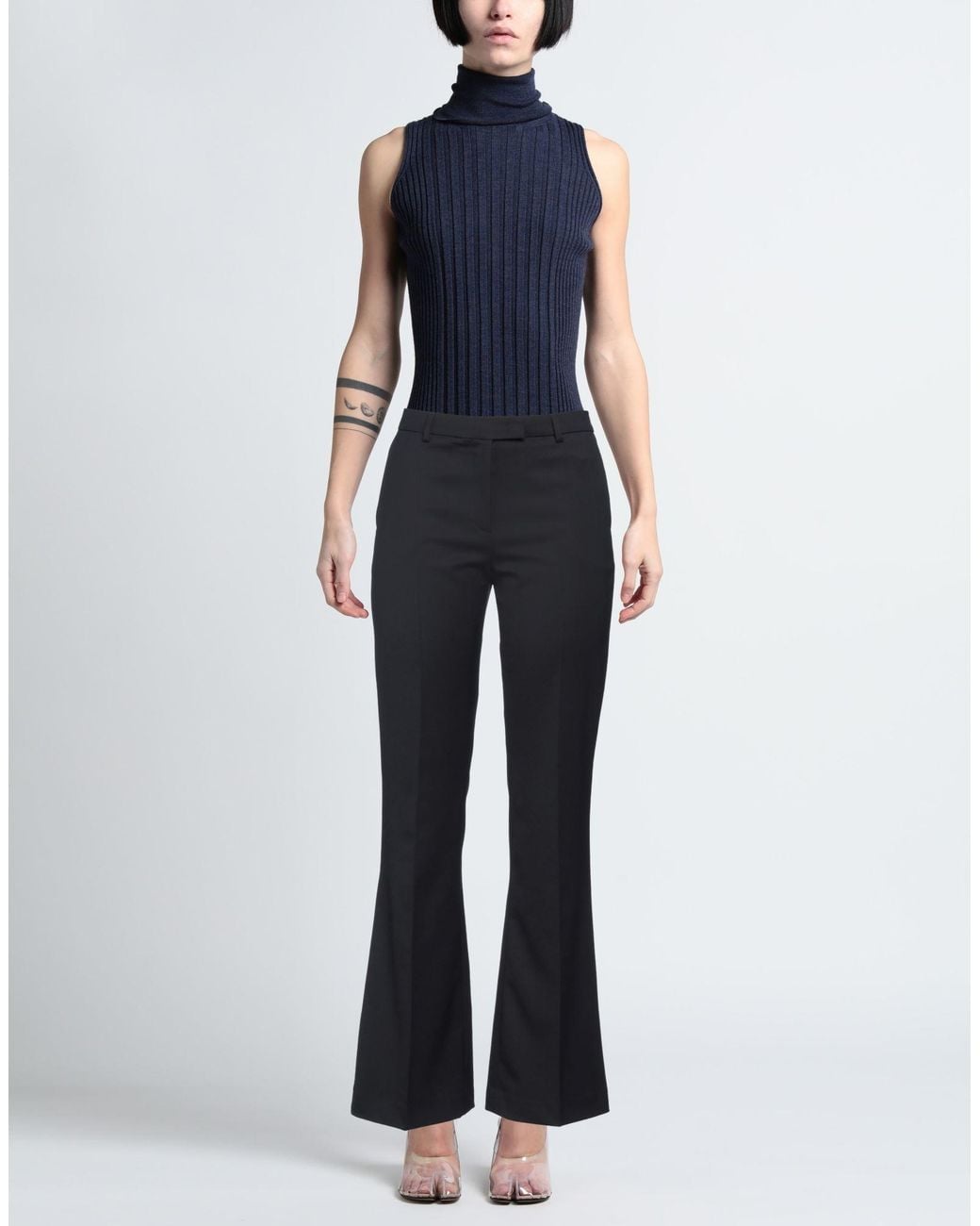 SEVENTY VENEZIA Blue Pants Polyester, Virgin Wool, Elastane