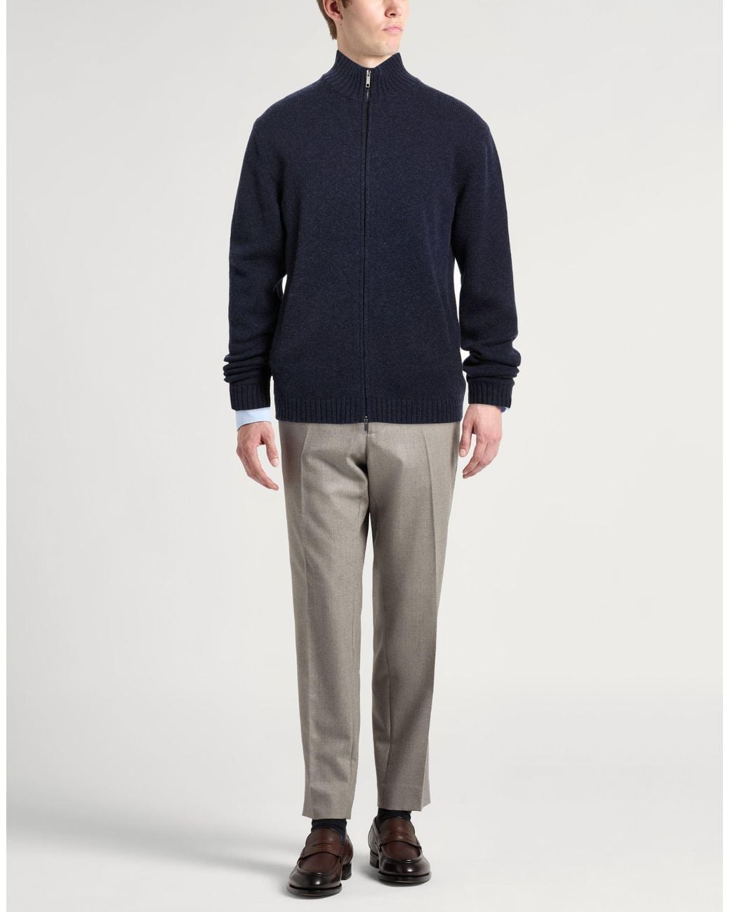 Daniele Fiesoli Blue Cardigan Merino Wool for men