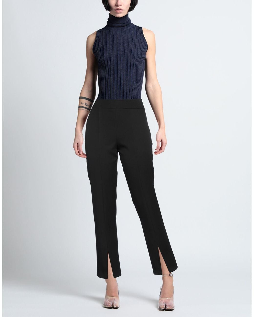 Akep Black Pants Cotton, Polyester, Elastane