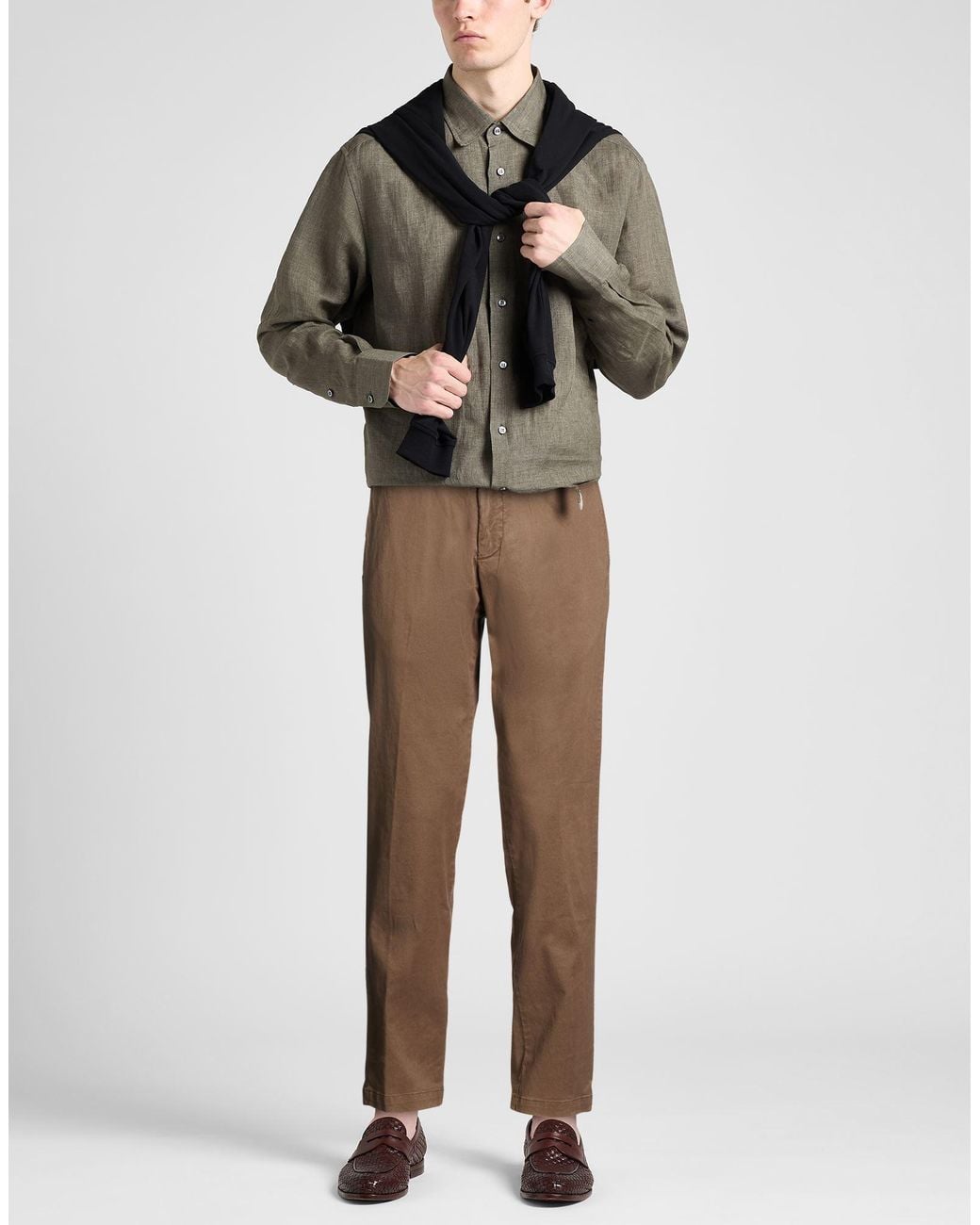 White Sand Brown Pants for men