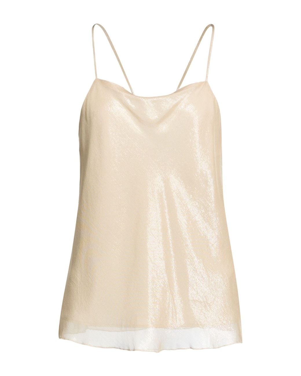 Marella Natural Top Viscose, Metallic Fiber