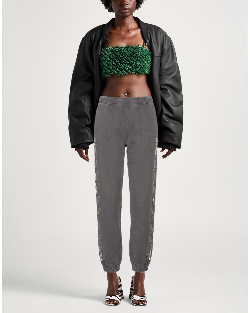Pinko Gray Pants Cotton