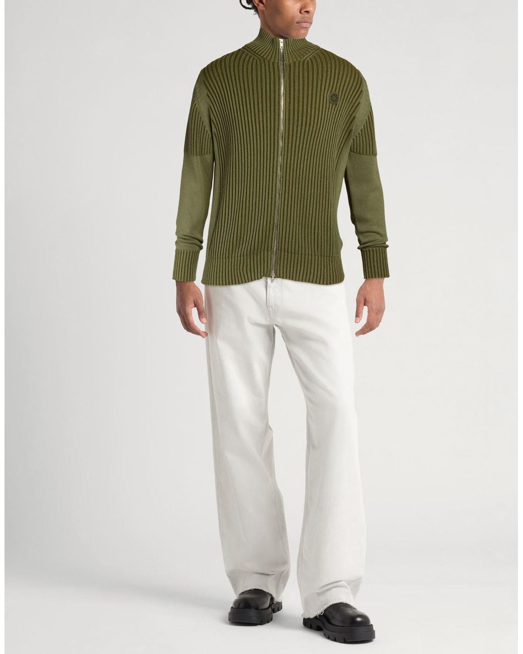 KENZO Green Khaki Cardigan Cotton, Wool for men