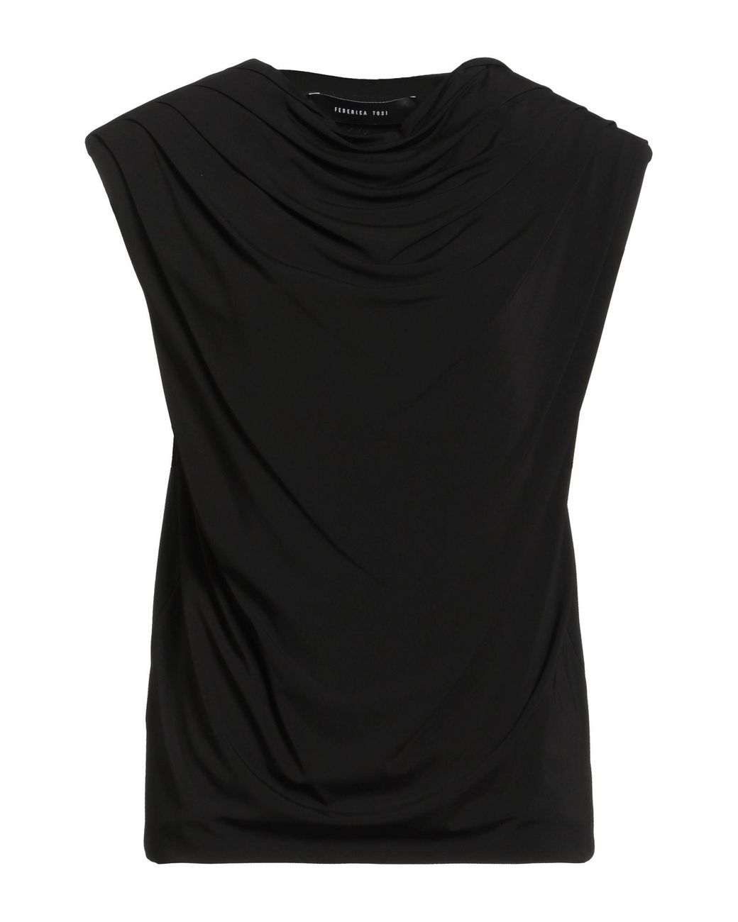 FEDERICA TOSI Black Top Viscose, Elastane