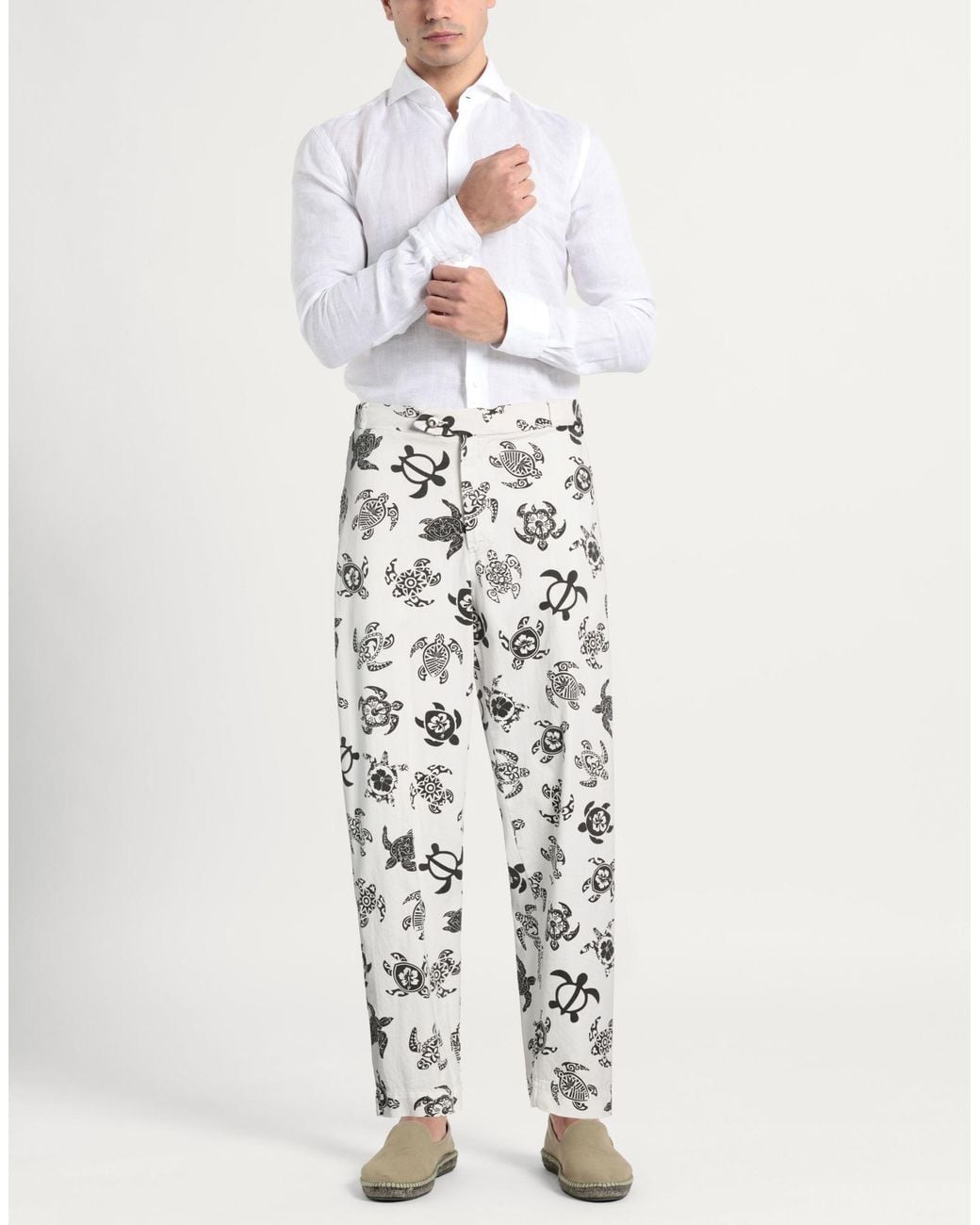MAISON CRAZY WORKER 3.2 White Pants Cotton for men